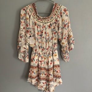 NWT off the shoulder Altar’d  Stare romper